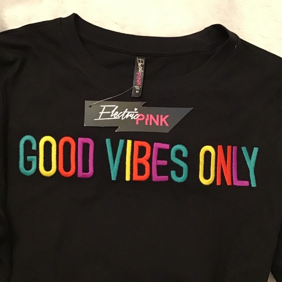 Electric Pink Good Vibes Only Top - Picture 4 of 8